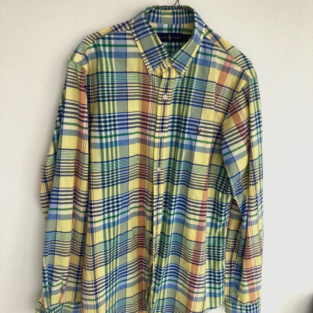 Ralph Lauren Cotton Plaid Button Up Shirt L